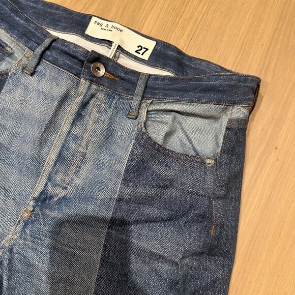 Rag & Bone BRYON STRETCH MIRAMAR NINA CIGARETTE Patchwork “PJ” Jeans - Picture 4 of 5